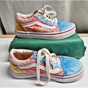 VANS OFF THE WALL‎ TieDye color sneakers kid sz 13